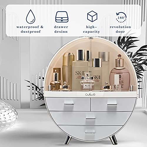 Oval Beauty Organizer Box For Desktop & Vanity