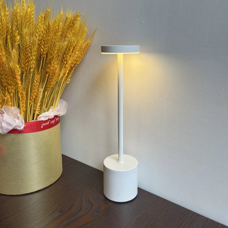 3 Color LED Rechargeable Touch Metal Table Lamp