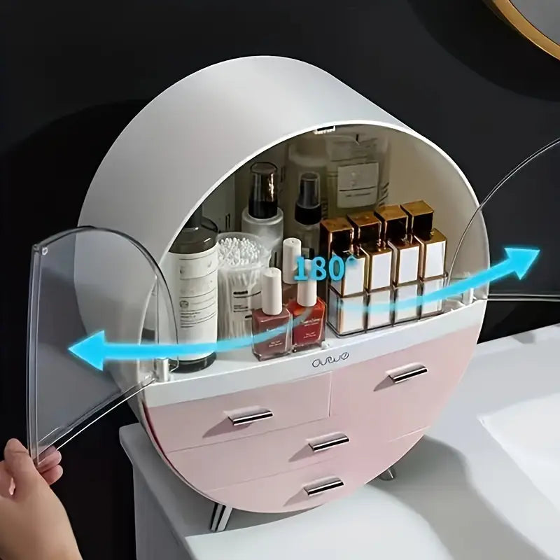 Oval Beauty Organizer Box For Desktop & Vanity